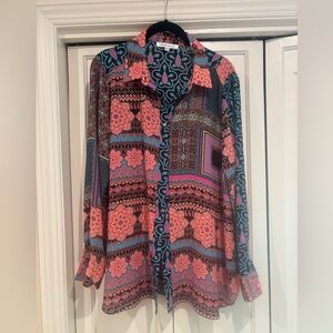 Summer blow out! Rose + Olive long sleeve, button down blouse.